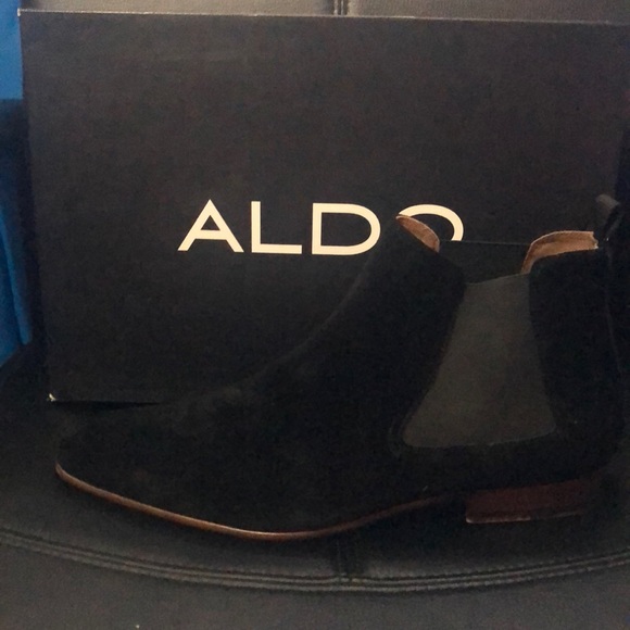 ALDO Black Suede Chelsea Boots. Men’s Sz 12 - Picture 1 of 2